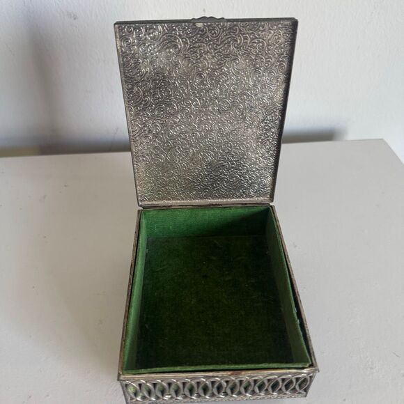 Vintage Degas Ballerina Dancers Ornate Metal Jewelry Box main image 8